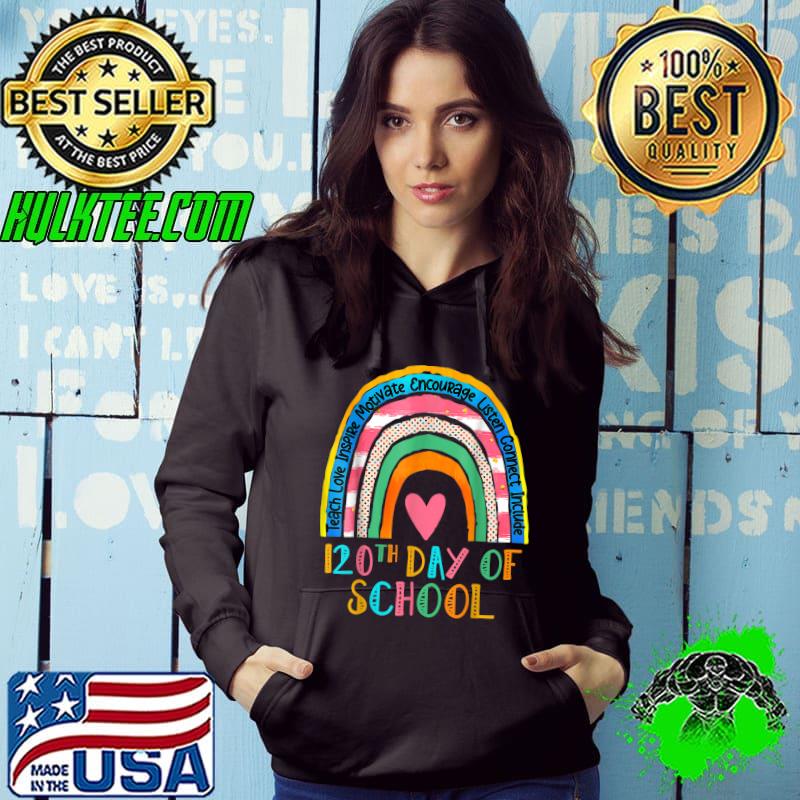 Awesome 120th Day Of School Teacher - 120 Days Smarter Rainbow T-Shirt