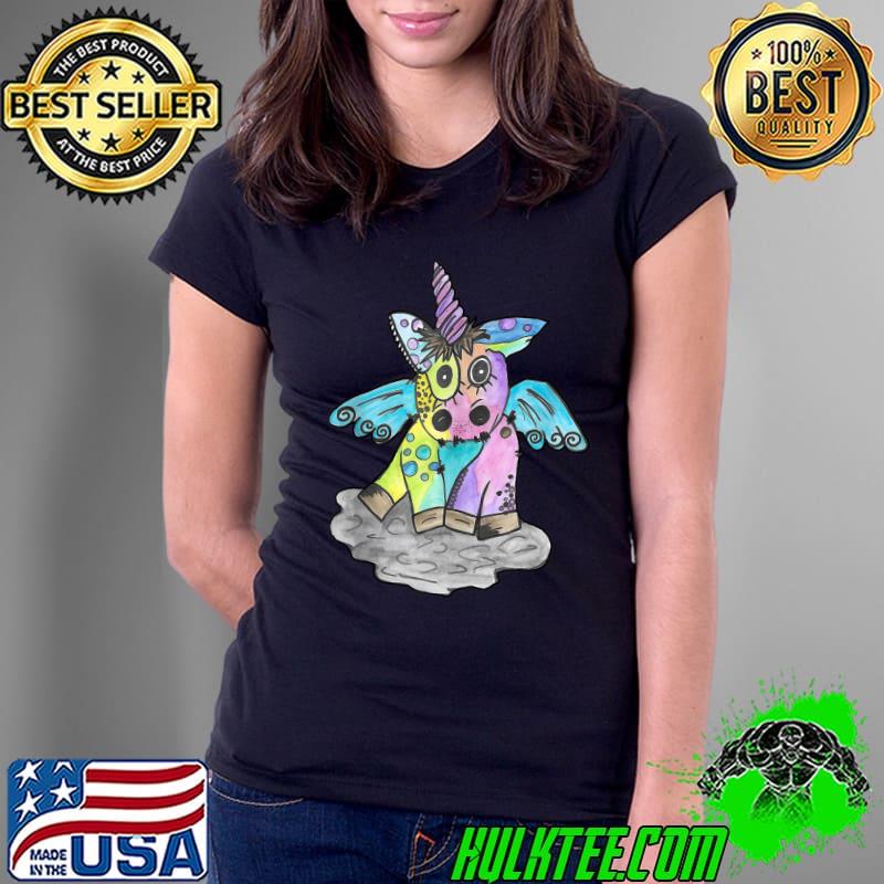 Beautiful Rainbow Crazy Punk Rock Unicorn T- Ladies Tee Beautiful Rainbow Crazy Punk Rock Unicorn T- Ladies Tee
