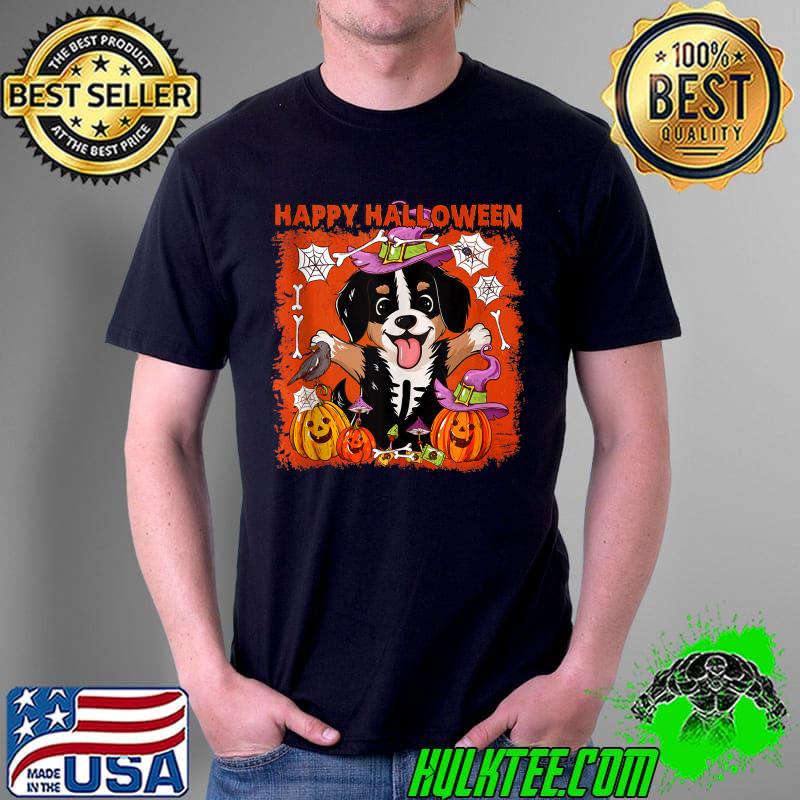Bernedoodle Dog Happy Halloween T- Unisex Bernedoodle Dog Happy Halloween T- Unisex