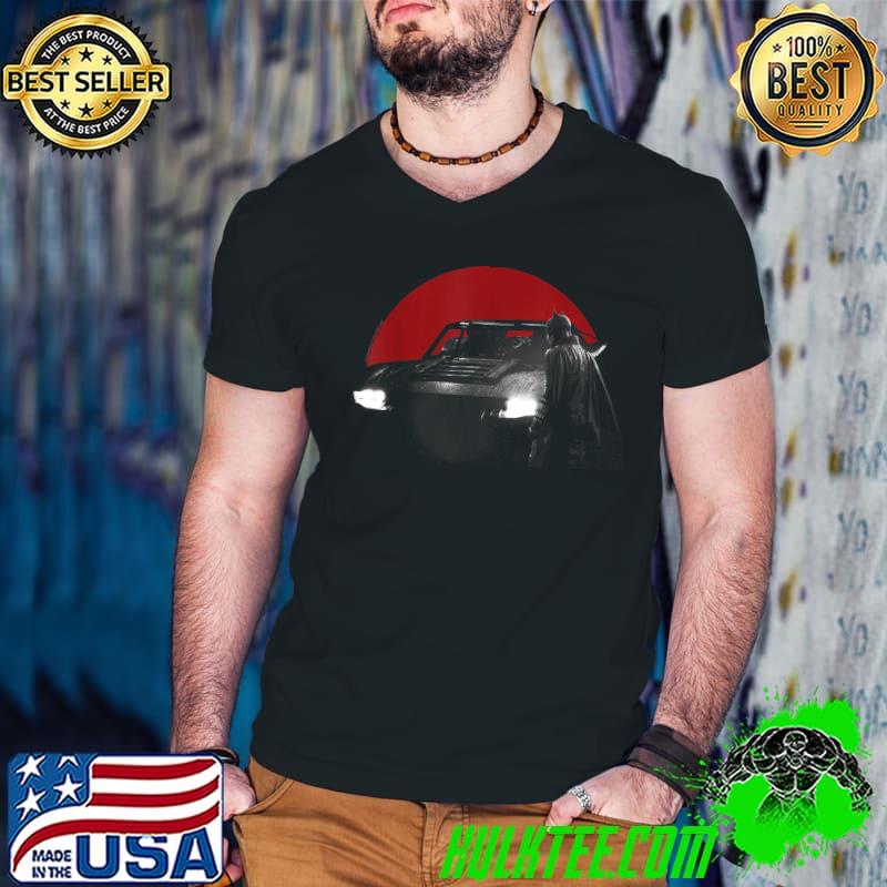 Best The Batman Red Moon And Batmobile T-Shirt Guys V Neck Best The Batman Red Moon And Batmobile T-Shirt Guys V Neck