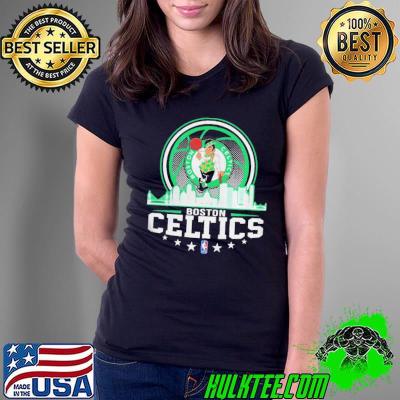 Boston celtics NBA city skyline Ladies Tee Boston celtics NBA city skyline Ladies Tee
