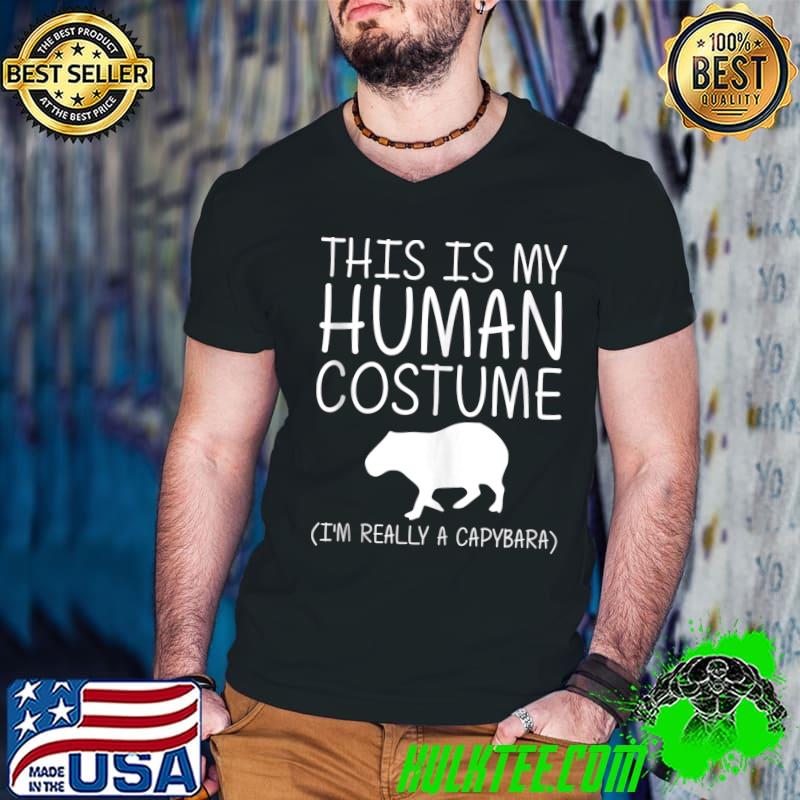 Capybara Easy Halloween Human Costume Mammal Animal DIY T-shirt Capybara Easy Halloween Human Costume Mammal Animal DIY T-shirt