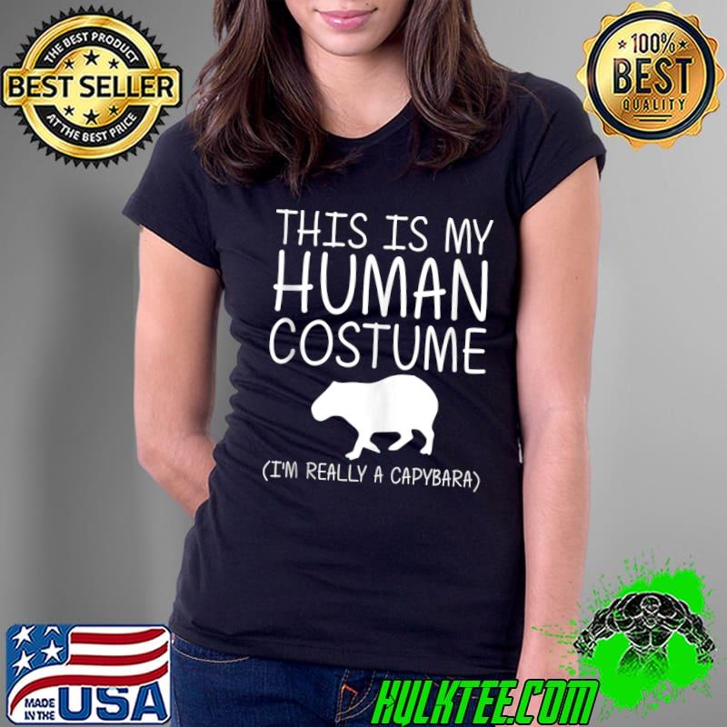 Capybara Easy Halloween Human Costume Mammal Animal DIY T- Ladies Tee Capybara Easy Halloween Human Costume Mammal Animal DIY T- Ladies Tee