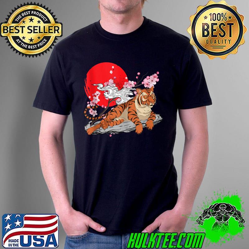 Cherry Blossom Wild Cat Animal Lover Sakura Asian Tiger T- Unisex Cherry Blossom Wild Cat Animal Lover Sakura Asian Tiger T- Unisex