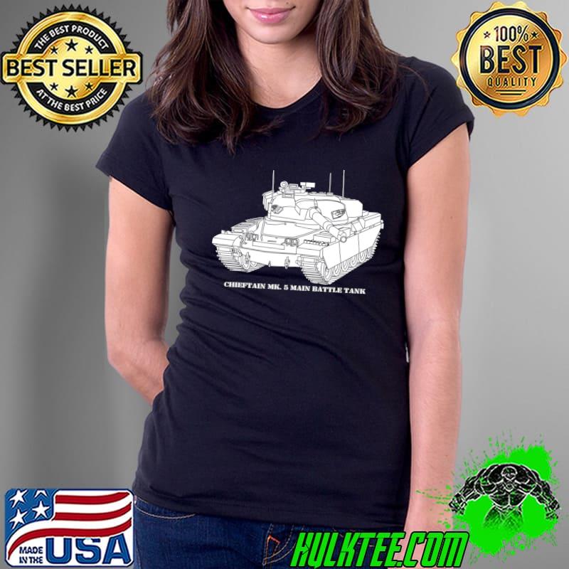 Chieftain Mark 5 Tank British Tanks Cutout Silhouette T-shirt
