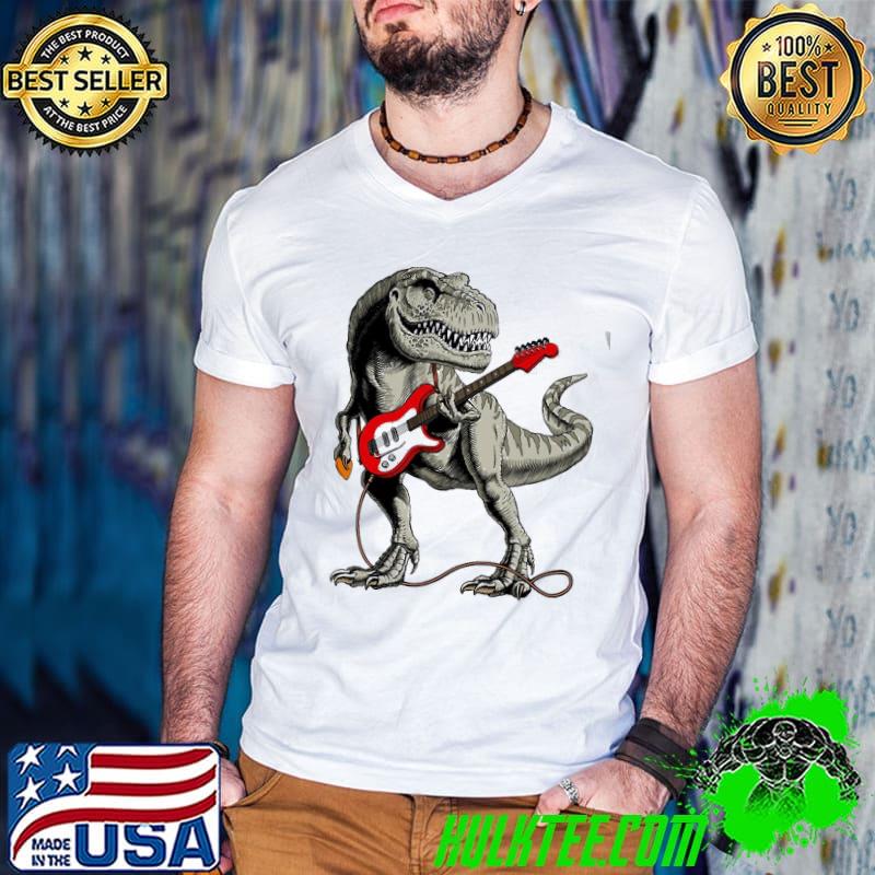 Dinosaur playing guitar shirt