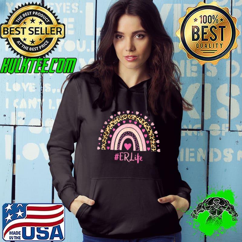 ER Nurse Leopard Print Boho Rainbow NURSE'S WEEK T-Shirt