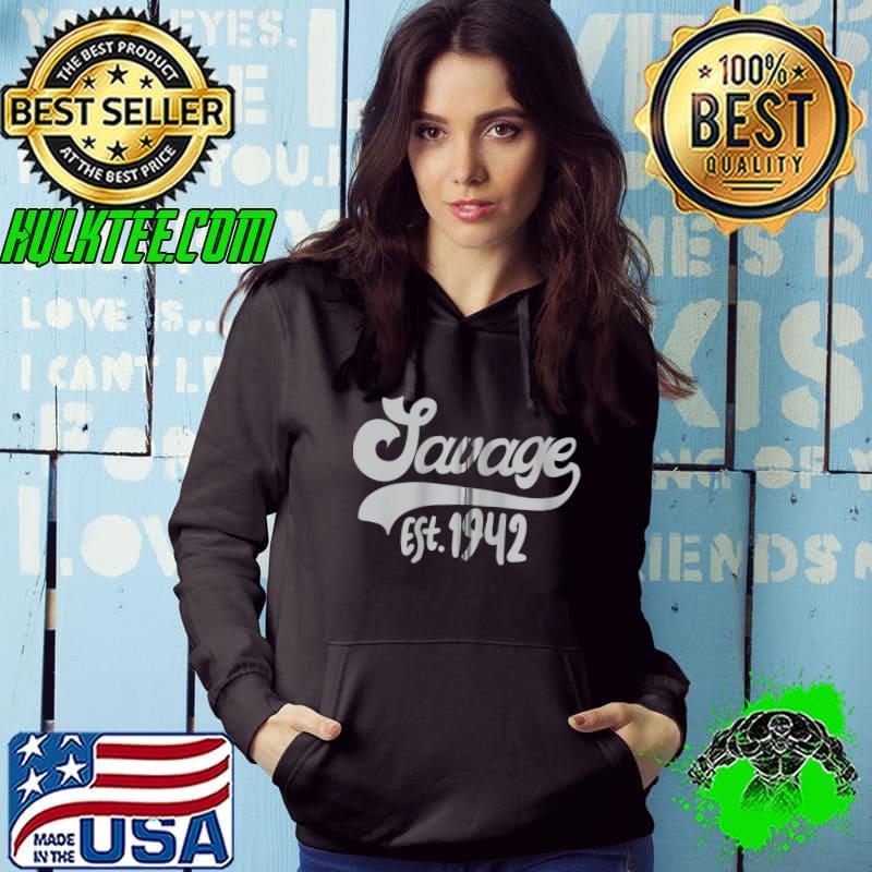 Established In Born In 1942 t shirts Savage 80th Birthday T-shirt