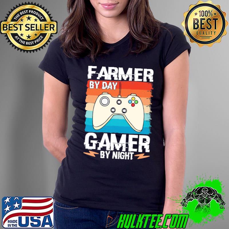 Farmer by day gamer by night vintage style Ladies Tee Farmer by day gamer by night vintage style Ladies Tee
