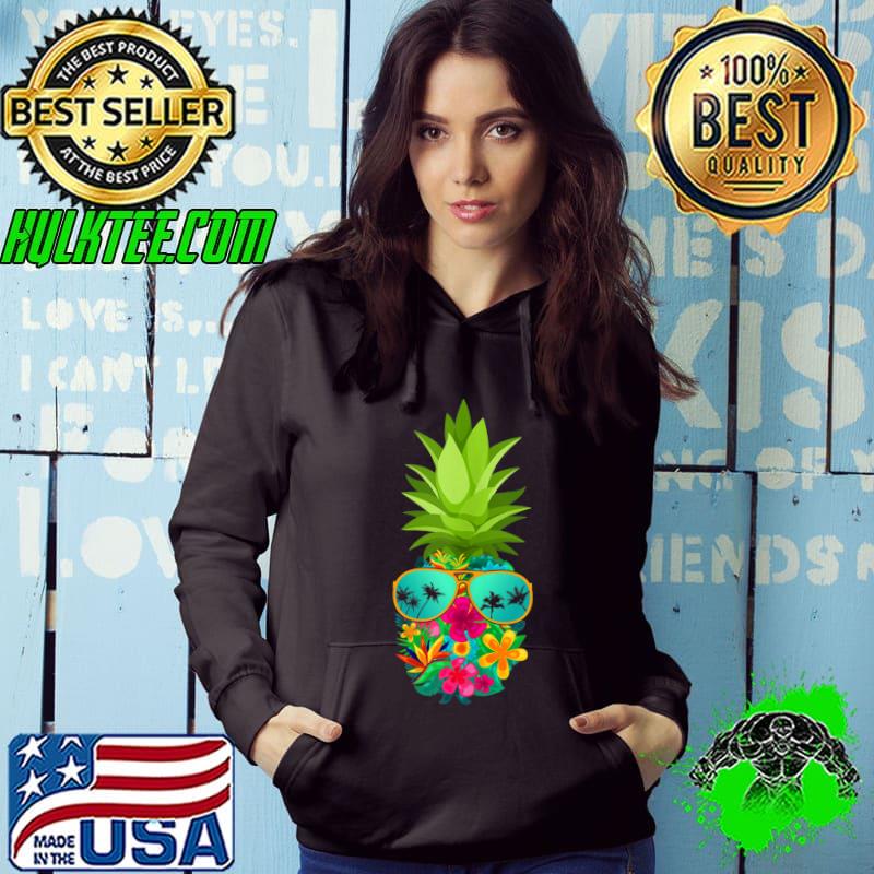 Flower Pineapple With Sunglasses Hawaiian T-shirt Flower Pineapple With Sunglasses Hawaiian T-shirt