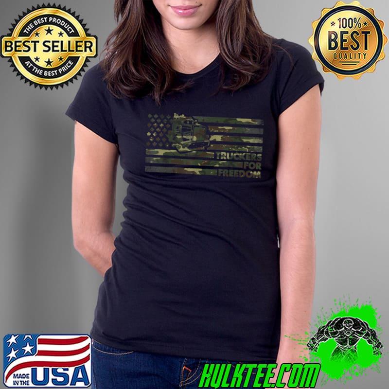 Freedom Convoy 2022, Support Canadian Truckers Flag Camo T-Shirt