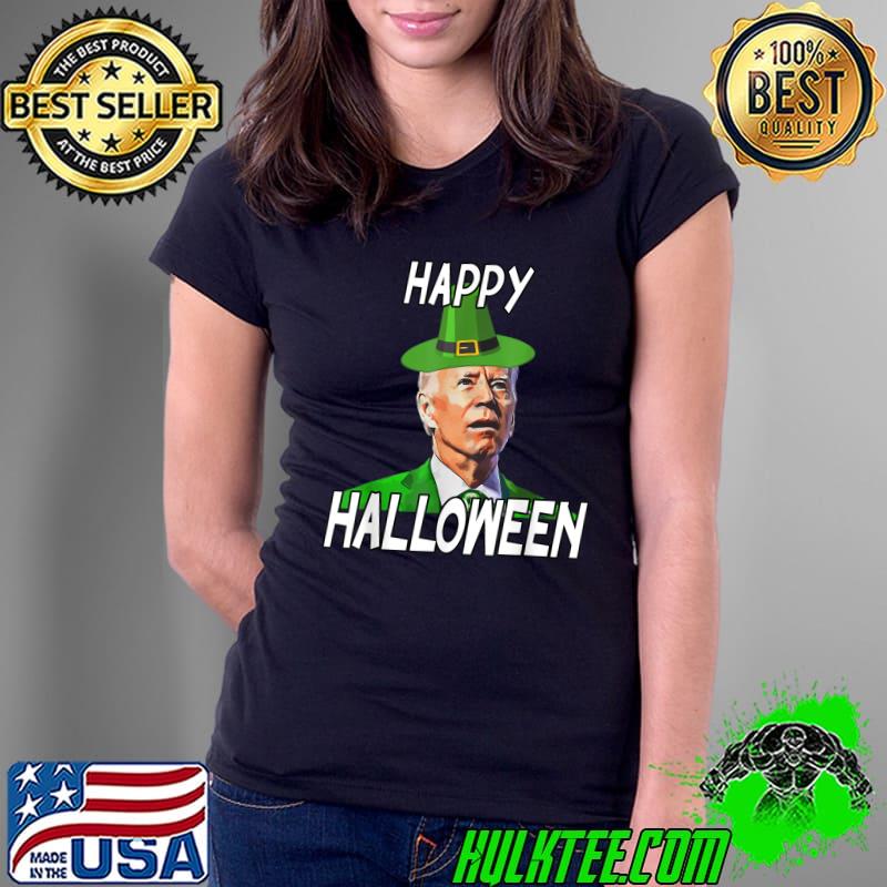 Funny Anti Joe Biden St Patricks Day Shirt Happy Halloween T-Shirt