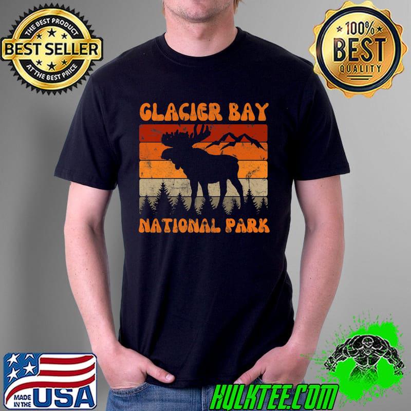 Glacier Bay National Park Alaska Moose Hike Outdoors Retro Premium T-Shirt Unisex Glacier Bay National Park Alaska Moose Hike Outdoors Retro Premium T-Shirt Unisex