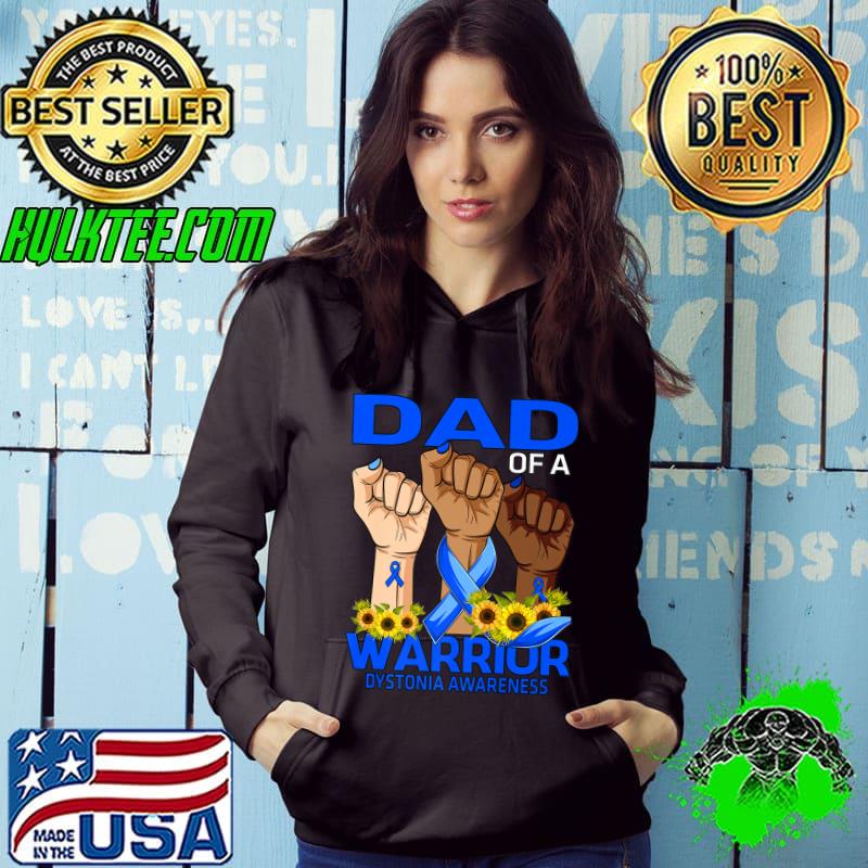 Hand Dad Of A Warrior Dystonia Awareness Sunflower Premium T-Shirt