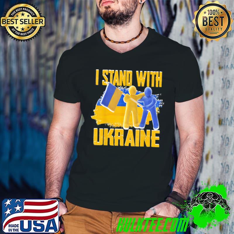 I Stand with Ukraine ukrainian flag clay support Ukraine T-Shirt