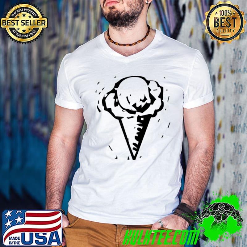 Ice Cream Cone Food Cartoon Drawing Premium T-Shirt