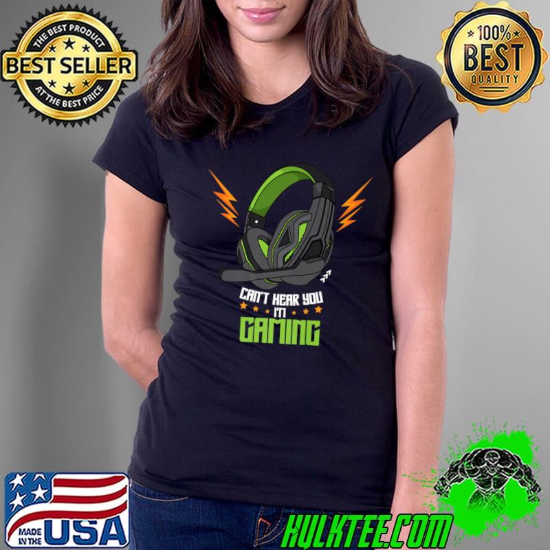 Ich höre dich nicht ich zocke Gamer Headset Saying Green Premium T-Shirt Ladies Tee Ich höre dich nicht ich zocke Gamer Headset Saying Green Premium T-Shirt Ladies Tee