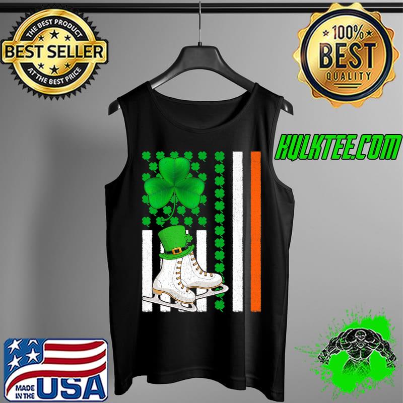 Irish Shamrock American Flag Ice Skating St Patrick's Day Premium T-Shirt Tank Top Irish Shamrock American Flag Ice Skating St Patrick's Day Premium T-Shirt Tank Top