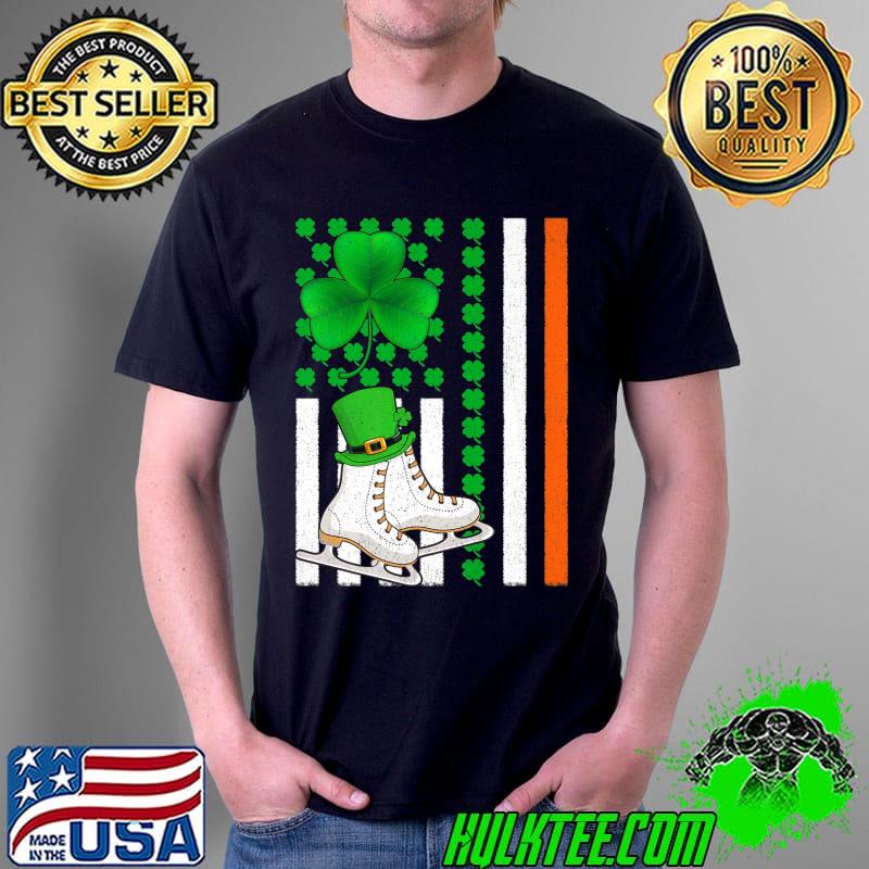 Irish Shamrock American Flag Ice Skating St Patrick's Day Premium T-Shirt Unisex Irish Shamrock American Flag Ice Skating St Patrick's Day Premium T-Shirt Unisex