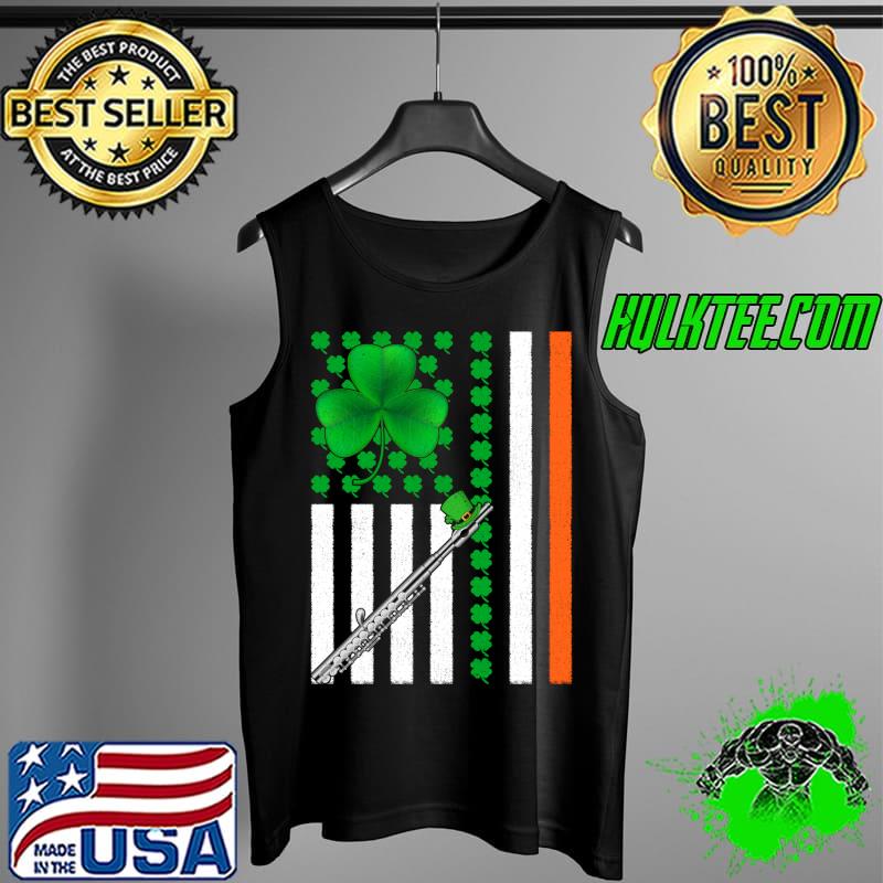 Irish Shamrock Vintage American Flag Flute St Patrick's Day T- Tank Top Irish Shamrock Vintage American Flag Flute St Patrick's Day T- Tank Top