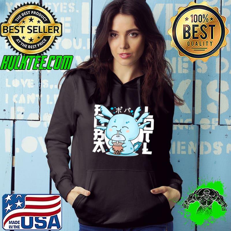 Kawaii Boba Cute Anime Axolotl With Boba Bubble Tea Bobalotl T-Shirt