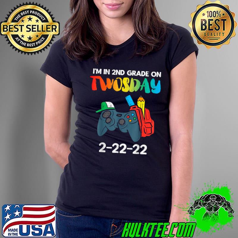 Kids Im In 2nd Grade On Twosday 2 22 22 Gamer Twos Day 2022 T-Shirt