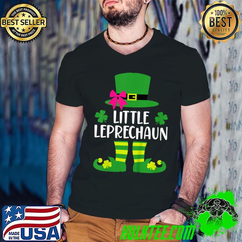 Kids Little Leprechaun with Pink Bow for Girls St Patricks Day T-Shirt Guys V Neck Kids Little Leprechaun with Pink Bow for Girls St Patricks Day T-Shirt Guys V Neck