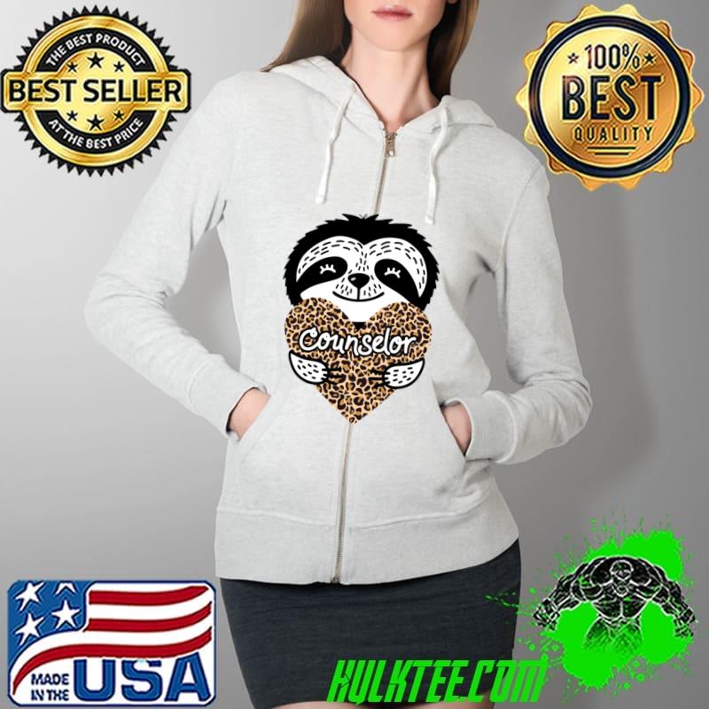 Leopard Sloth National School Counseling Week Graduation T- Full Zip Hooded Leopard Sloth National School Counseling Week Graduation T- Full Zip Hooded