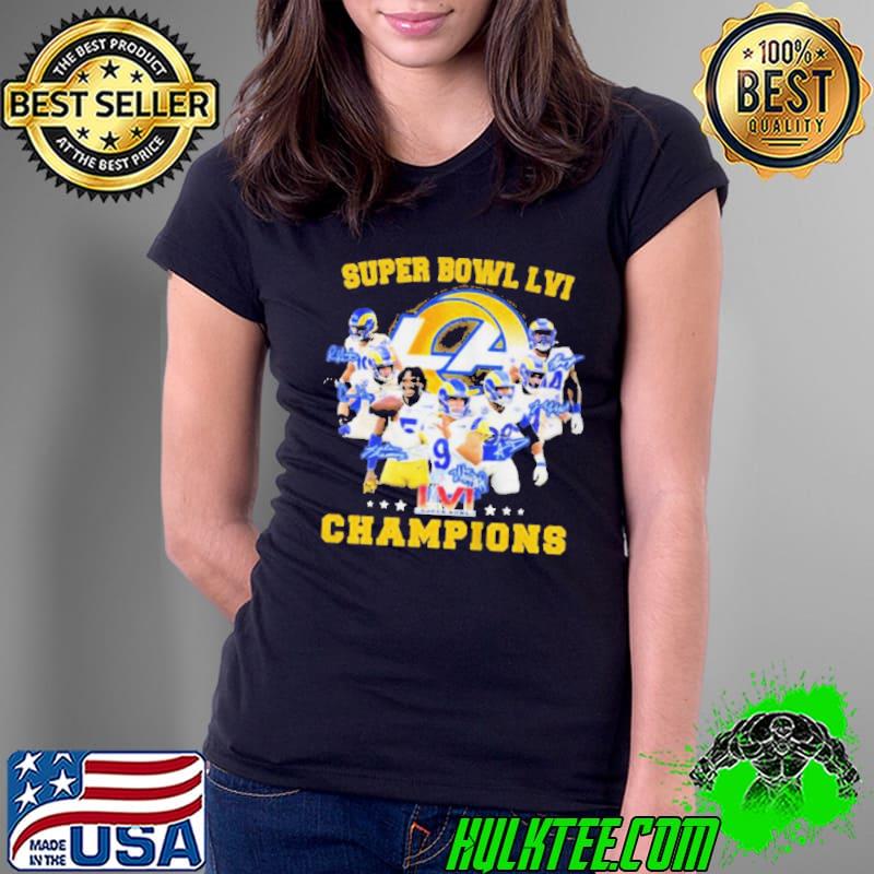 Los angeles rams super bowl lvI signatures champions shirt