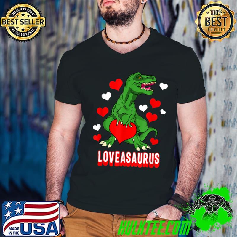 Lovesaurus Valentines Day Cute Dinosaur Boys Kids T-Shirt