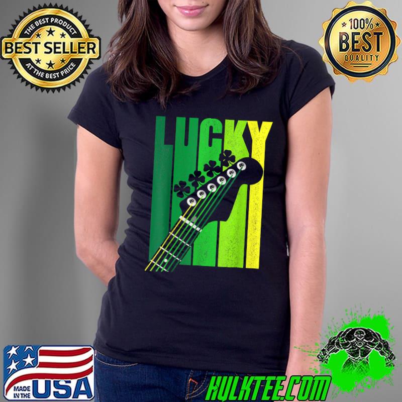 Lucky Irish Shamrock Guitar for Guitarist St Patrick' T-Shirt