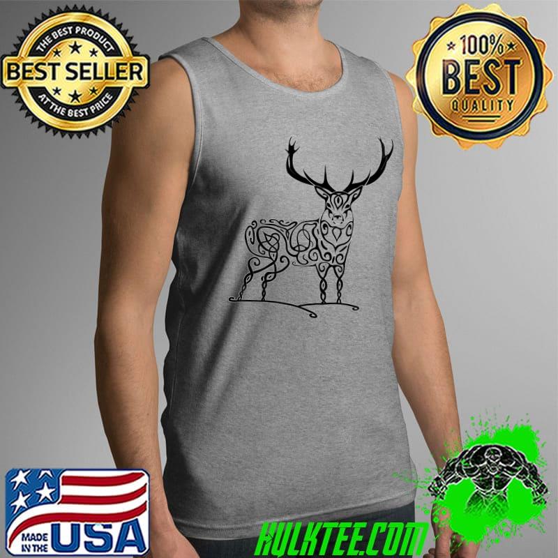 Majestic Tribal Celtic Deer T- Tank Top Majestic Tribal Celtic Deer T- Tank Top