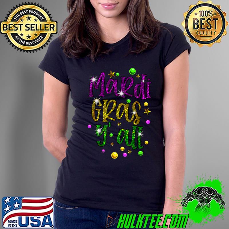 Mardi Gras Y'all Galveston Fun Cute Beads and Mask T-Shirt Mardi Gras Y'all Galveston Fun Cute Beads and Mask T-Shirt