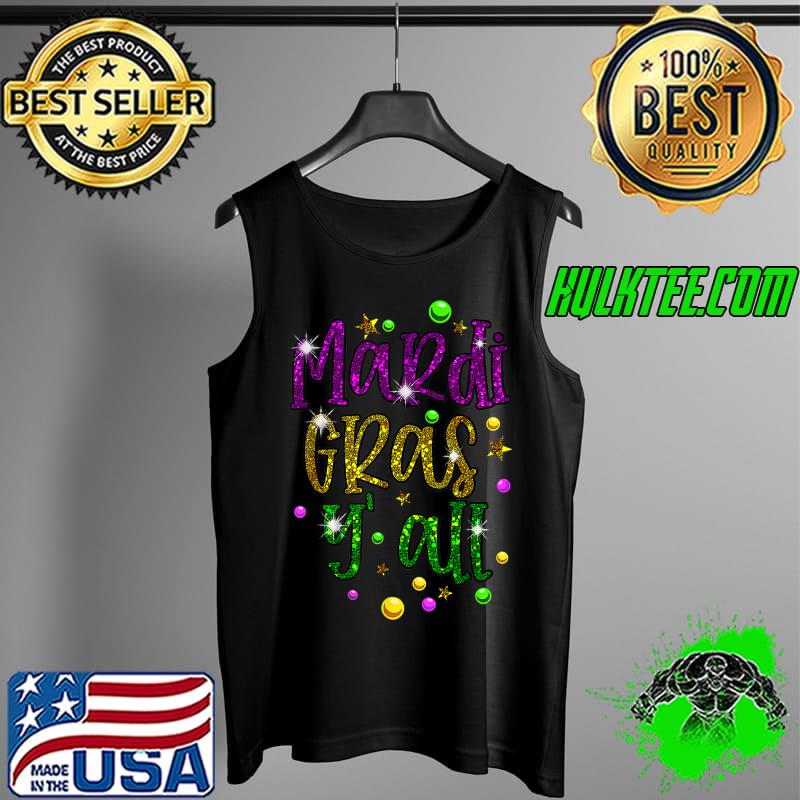 Mardi Gras Y'all Galveston Fun Cute Beads and Mask T-Shirt Tank Top Mardi Gras Y'all Galveston Fun Cute Beads and Mask T-Shirt Tank Top