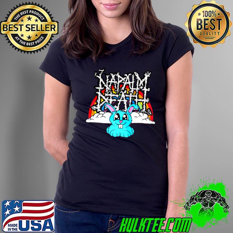 Napalm Death Rainbow Bunny Pink Funny Premium T-Shirt
