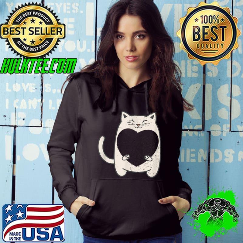Nice Cute Cat Holding a Heart V-Day T-Shirt