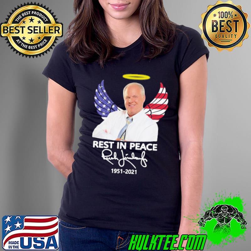 Nice Rush Limbaugh Rest In Peace 1951 2021 American Flag Signature Shirt
