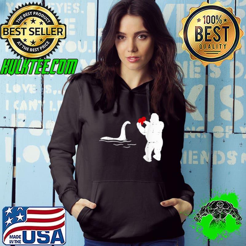 Official Bigfoot Loch Ness Valentines Day Cool V-Day Pajama T-Shirt