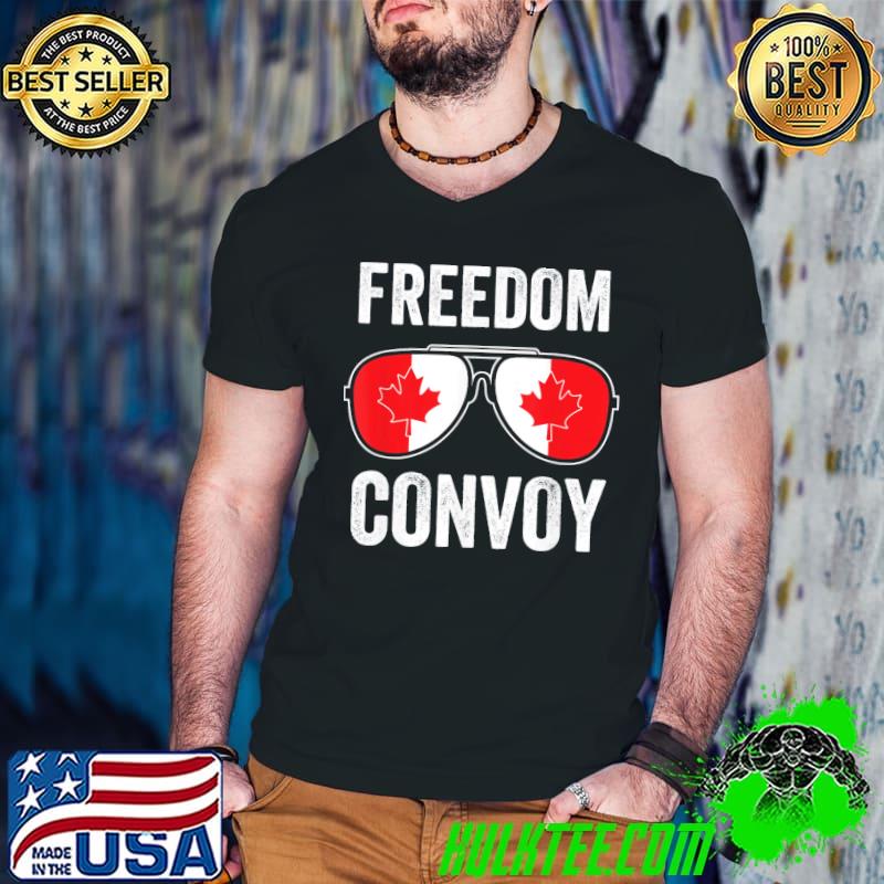 Official Freedom Convoy 2022 – Canada Flag Sunglasses T-Shirt