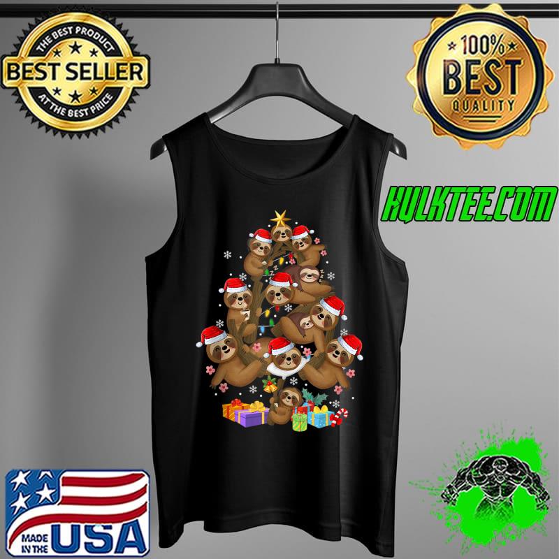 Original Funny Sloth Christmas Tree Cute Sloth Xmas Pajama Kids Girls T- Tank Top Original Funny Sloth Christmas Tree Cute Sloth Xmas Pajama Kids Girls T- Tank Top