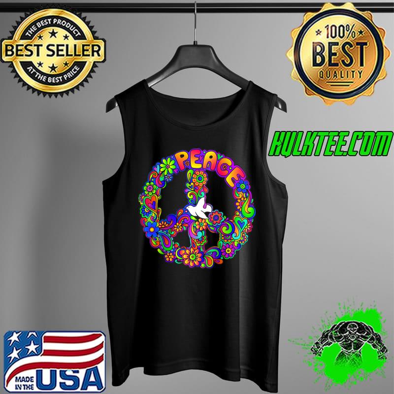 PEACE SIGN LOVE T Shirt 60s 70s Tie Dye Hippie T- Tank Top PEACE SIGN LOVE T Shirt 60s 70s Tie Dye Hippie T- Tank Top