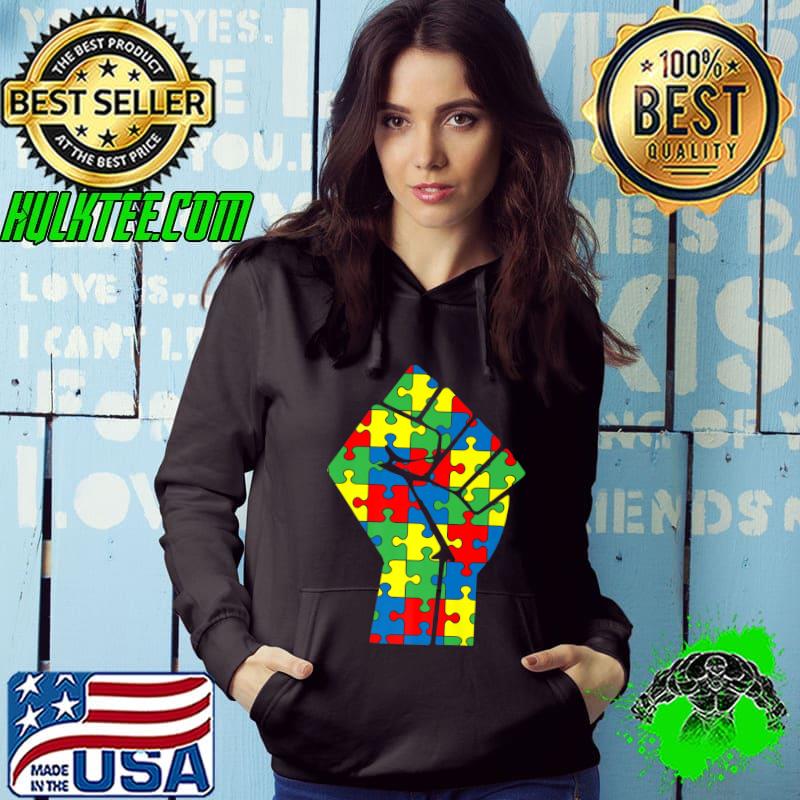 Power Fist Puzzle Piece Autism Awareness Boys Girls Kids Premium T-Shirt