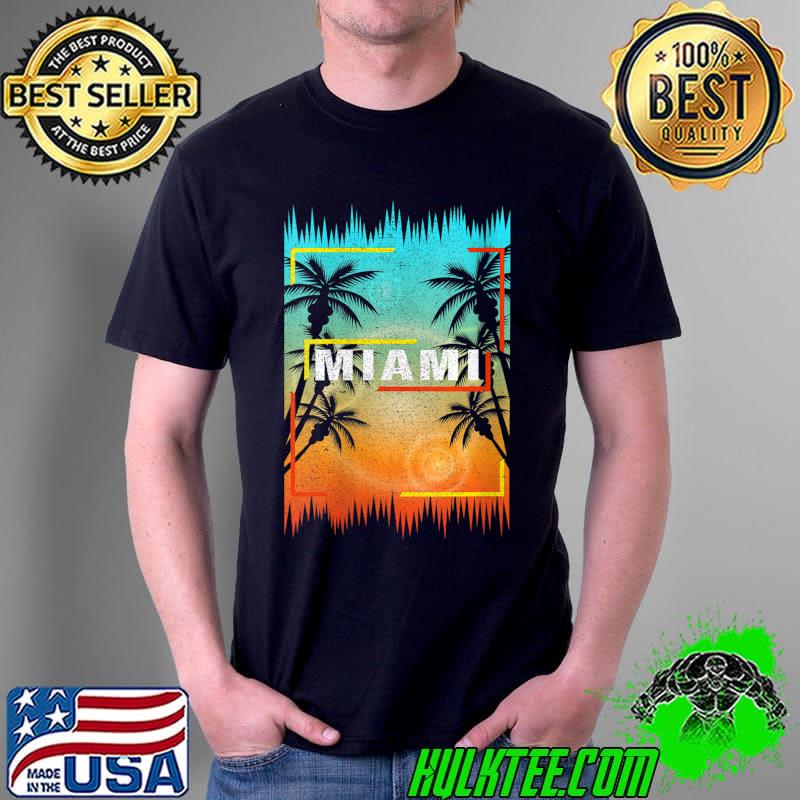 Retro Vintage Miami Sunset & Beach Tropical Summer Vacation T-Shirt Unisex Retro Vintage Miami Sunset & Beach Tropical Summer Vacation T-Shirt Unisex