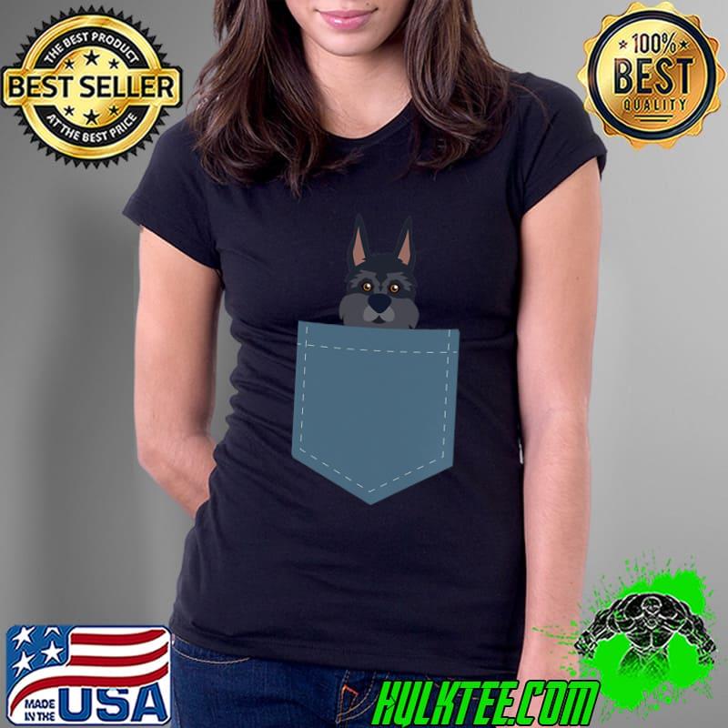Schnauzer In A Pocket Cute Riesenschnauzer Dog Dogs Gift Premium T-Shirt