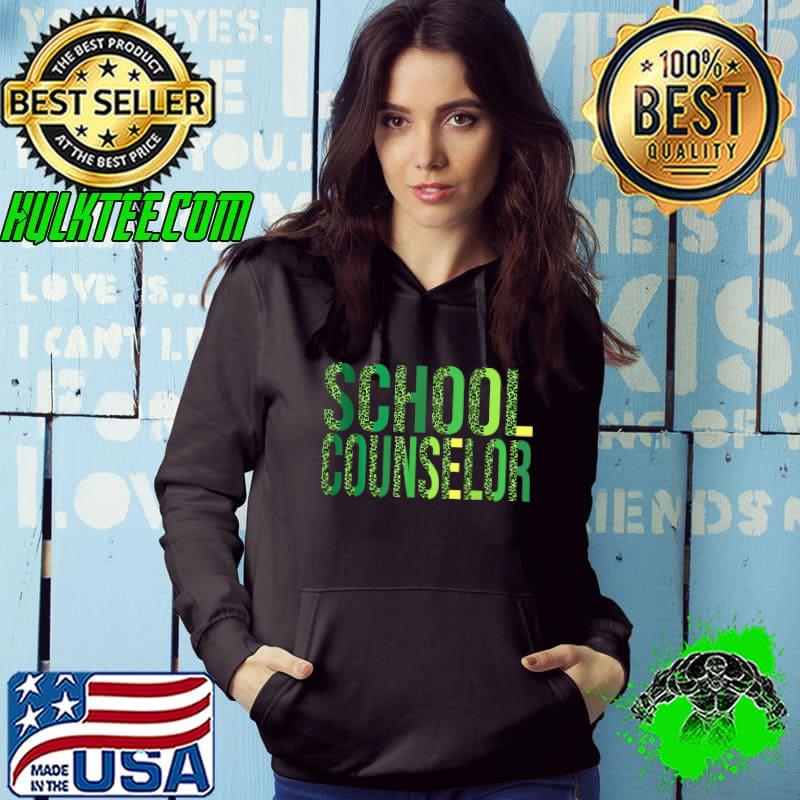 School Counselor Leopard Cute St Patrick's Day T-Shirt