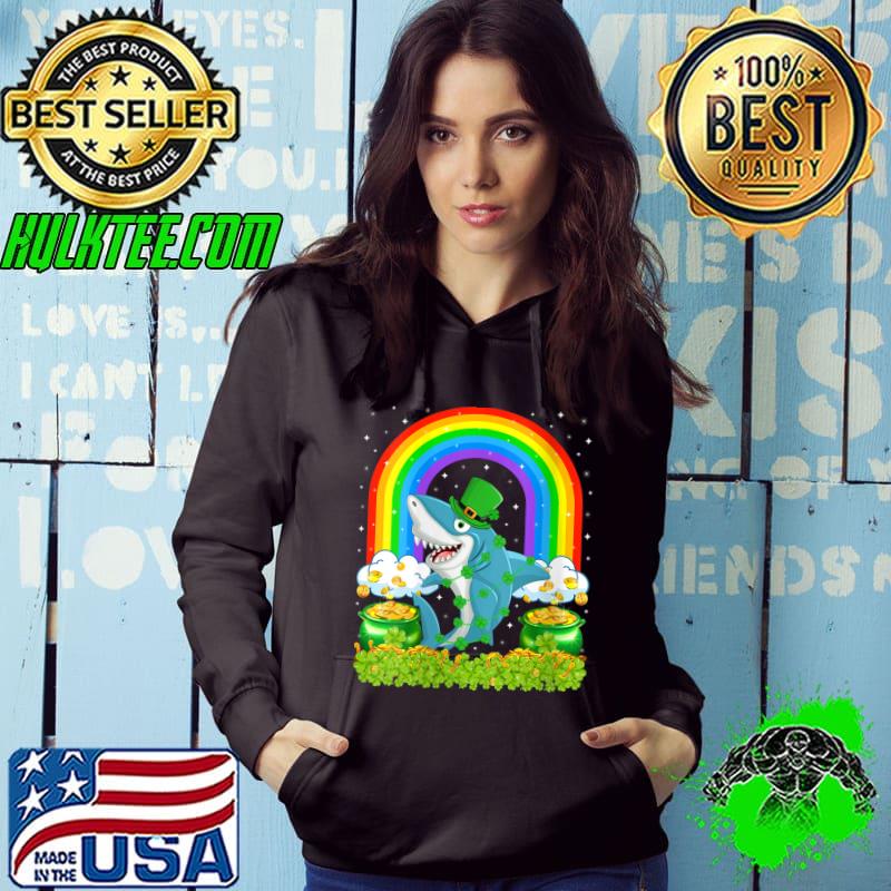 Shark Fish Lover Rainbow Leprechaun Shark St Patrick's Day T-Shirt
