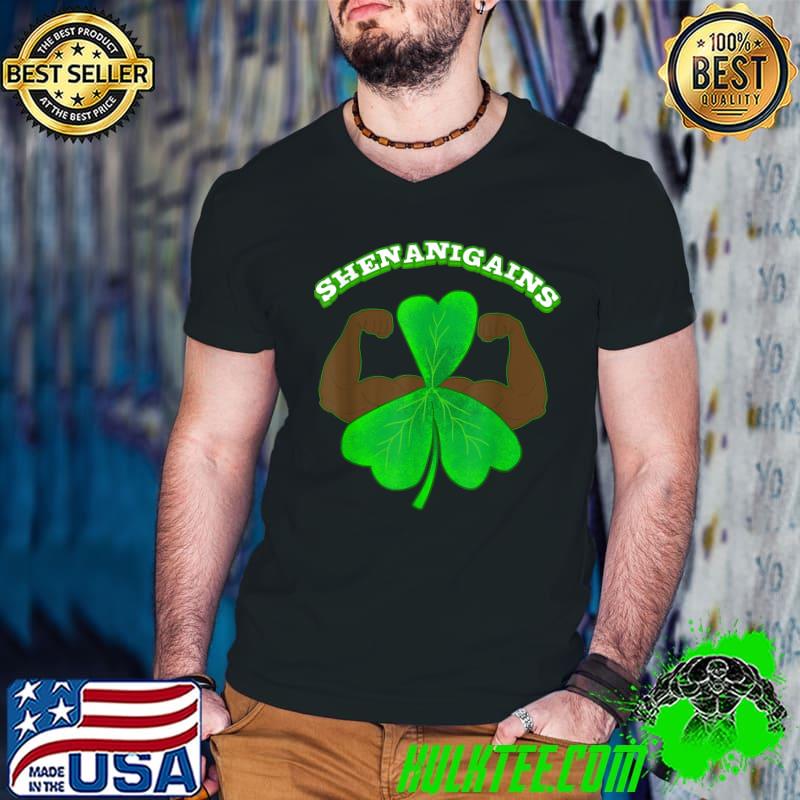 ShenaniGAINS St. Patrick's Day Gym Workout Adults Men Women T-Shirt Guys V Neck ShenaniGAINS St. Patrick's Day Gym Workout Adults Men Women T-Shirt Guys V Neck