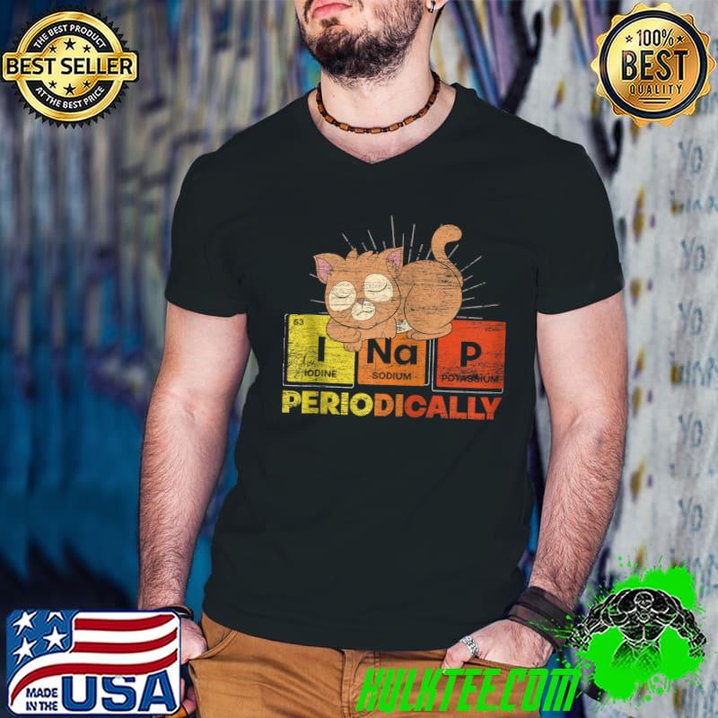 Sleeping Animal Periodic Table Cat Lover Cute Napping Cat T-shirt