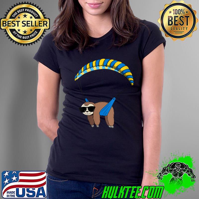 Sloth Graphic Parachute Skydiver Extreme Sport Skydiving T-shirt