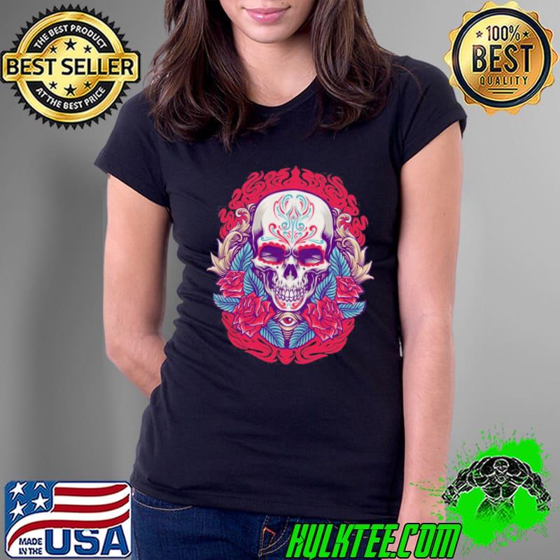 Sugar Skull Rose Eye Day Of The Dead Shirt